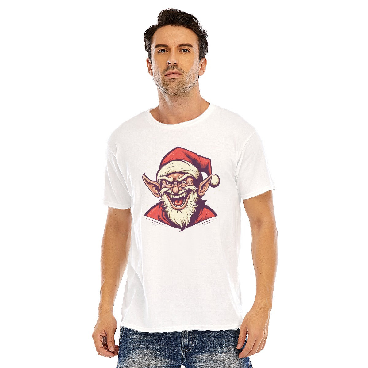 Mens Short Sleeve Christmas Tee - Evil Elf