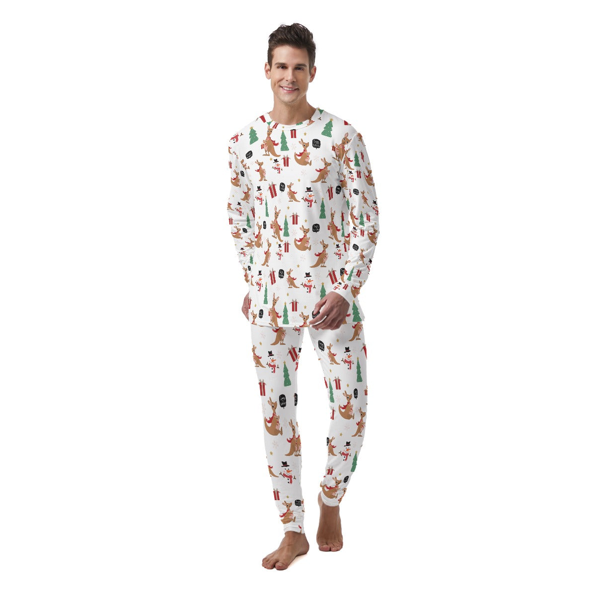 Men's Christmas Pyjamas - Kangaroo Pattern