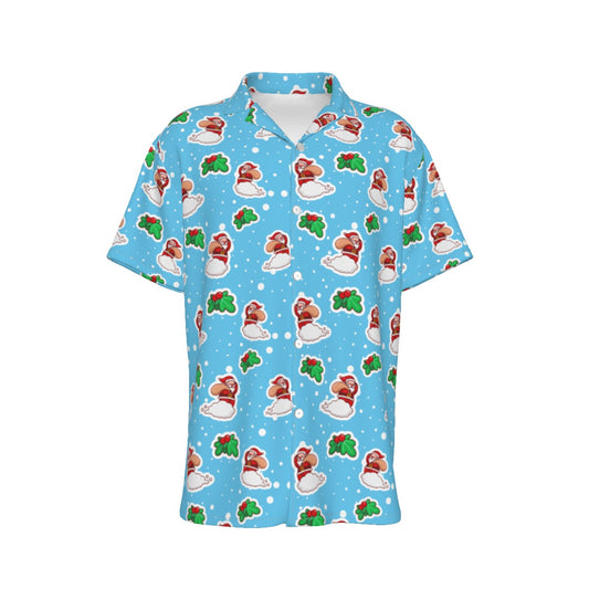 Men's Short Sleeve Christmas Shirt - Santa Cloud