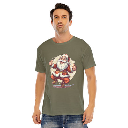 Mens Short Sleeve Christmas Tee - Dancing Santa