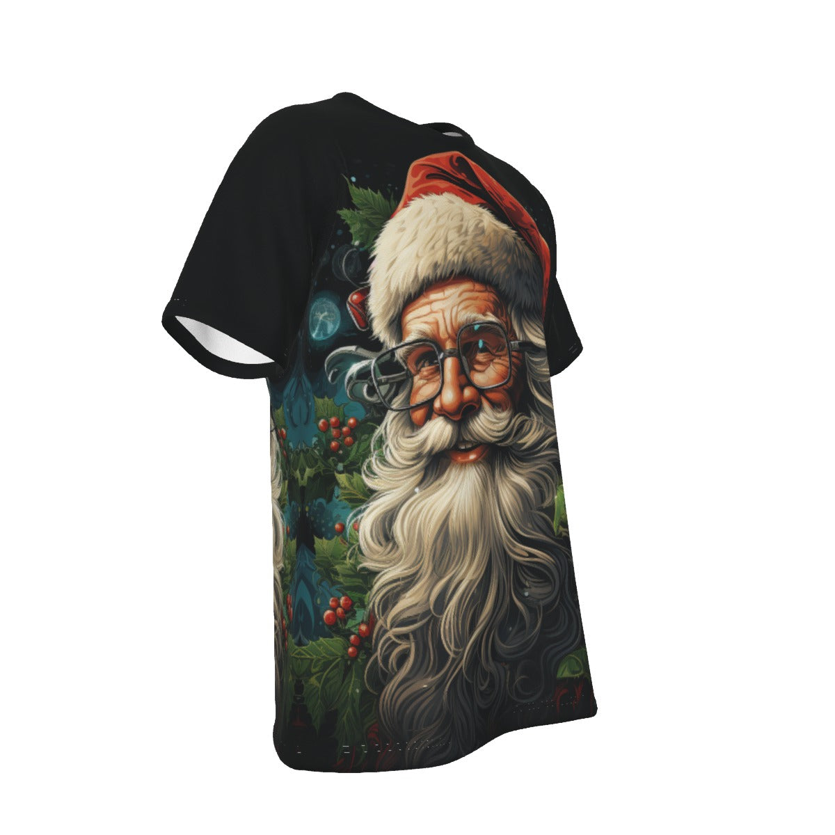 Mens Short Sleeve Christmas Tee - Front and Back - Holy Santa