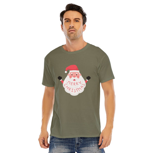 Mens Short Sleeve Christmas Tee - Basic Santa