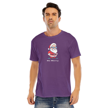 Mens Short Sleeve Christmas Tee - Be Merry.