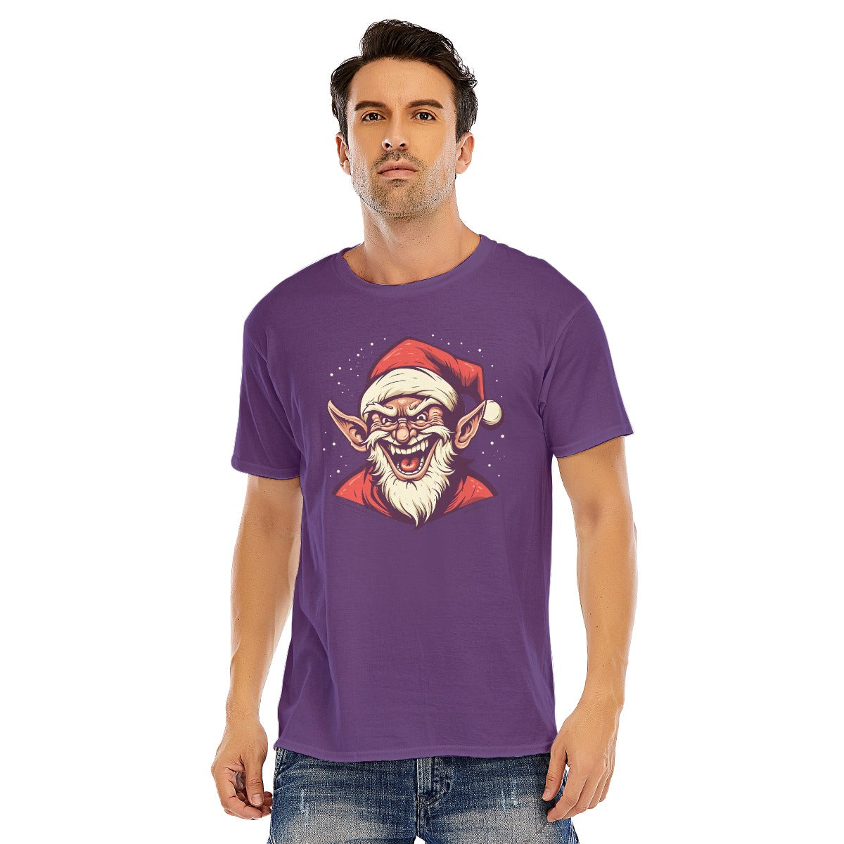 Mens Short Sleeve Christmas Tee - Evil Elf