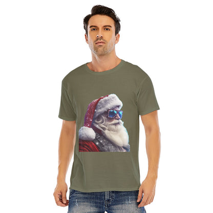 Mens Short Sleeve Christmas Tee - Cool Santa