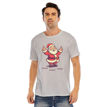 Mens Short Sleeve Christmas Tee - "Ho Ho Ho" Black