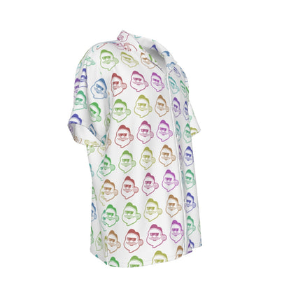 Men's Short Sleeve Christmas Shirt - Rainbow - Boss Santa