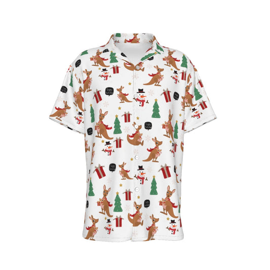 Men's Short Sleeve Christmas Shirt - Kangaroos