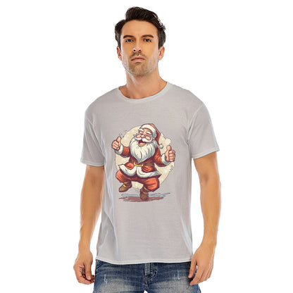 Mens Short Sleeve Christmas Tee - Dancing Santa