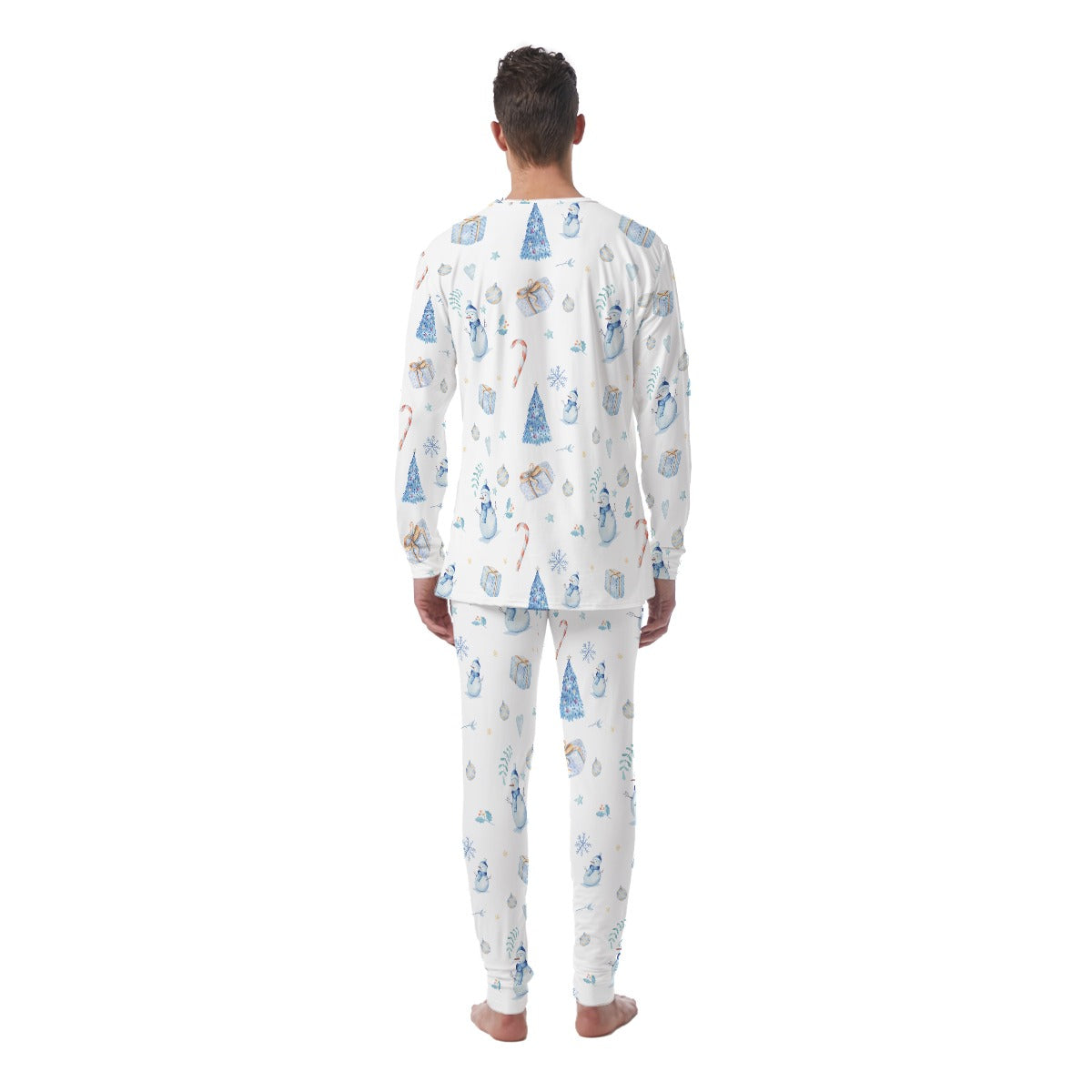 Men's Watercolour Christmas Pyjamas - Blue