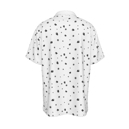Men's Short Sleeve Christmas Shirt - Snowflakes and Hats