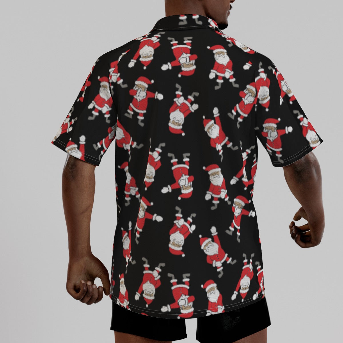 Men's Short Sleeve Christmas Polo Shirt - Santa Dabs