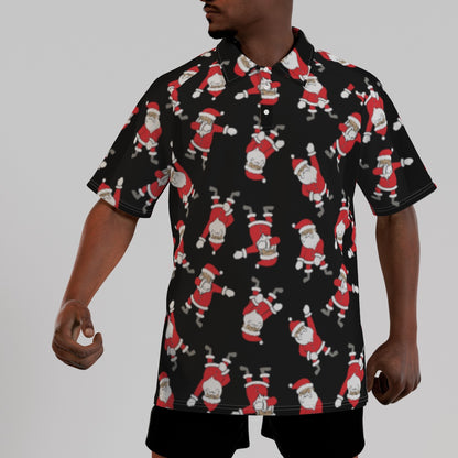 Men's Short Sleeve Christmas Polo Shirt - Santa Dabs