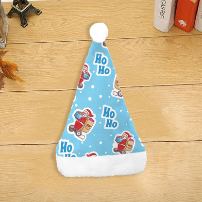 Christmas Santa Hat - Light Blue "Ho-Ho" - Festive Style