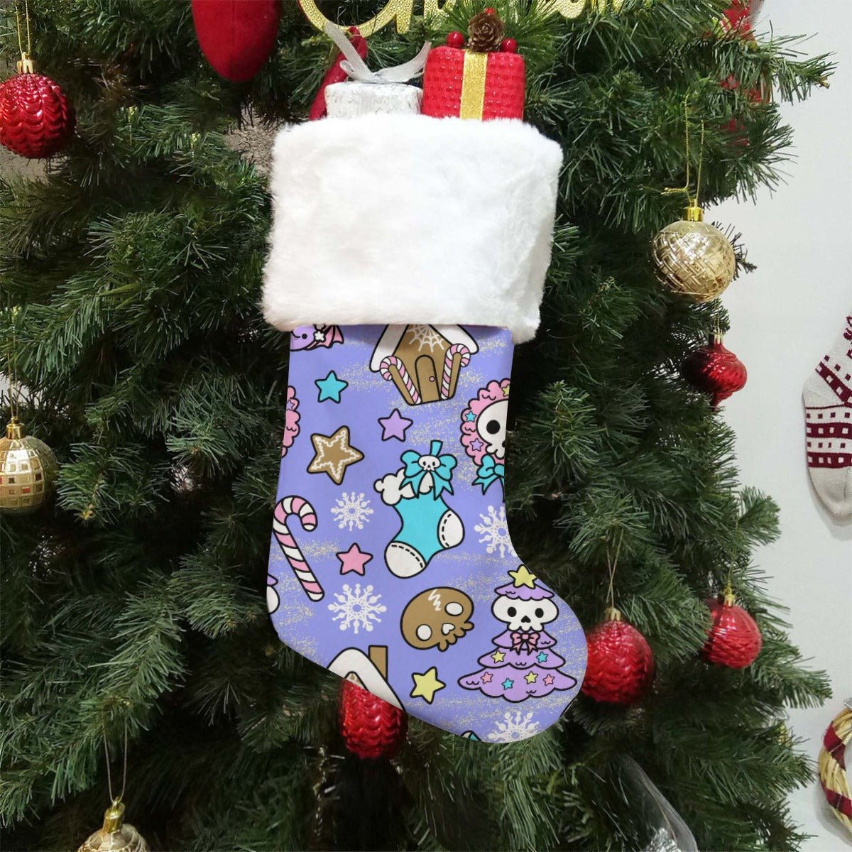 Christmas Sock - Creepy Kawaii - Mauve - Festive Style