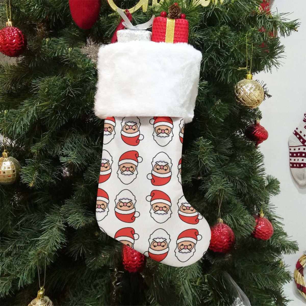 Christmas Sock - Mirrored Santa - Festive Style