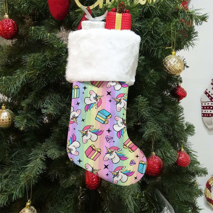 Christmas Sock - Rainbow Unicorn - Festive Style