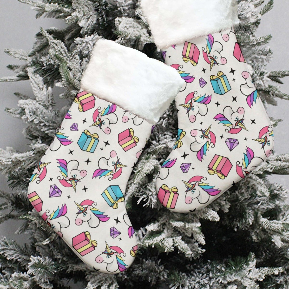 Christmas Sock - Unicorn Pattern - Festive Style