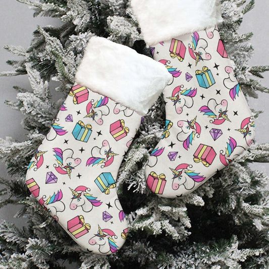 Christmas Sock - Unicorn Pattern - Festive Style