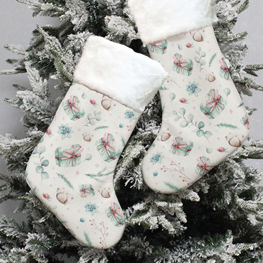 Christmas Sock - Watercolour Green - Festive Style