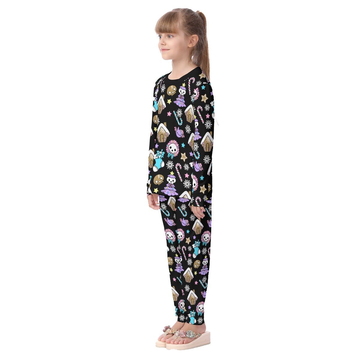 Kids Christmas Pyjama Set - Creepy Kawaii - Black - Festive Style