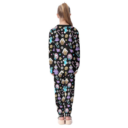 Kids Christmas Pyjama Set - Creepy Kawaii - Black - Festive Style