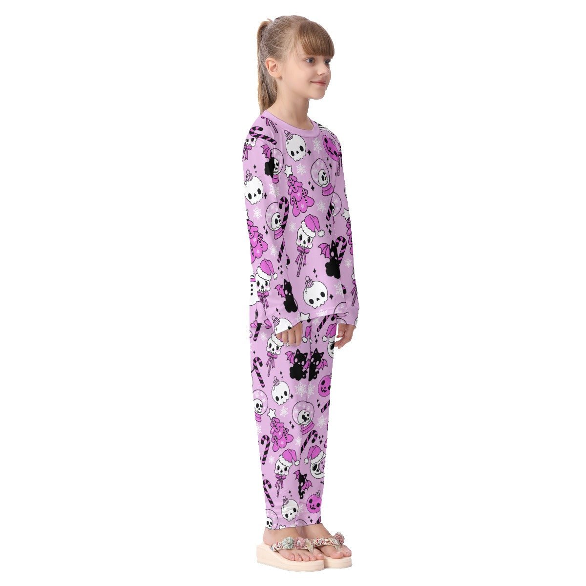 Kids Christmas Pyjama Set - Creepy Pink - Festive Style