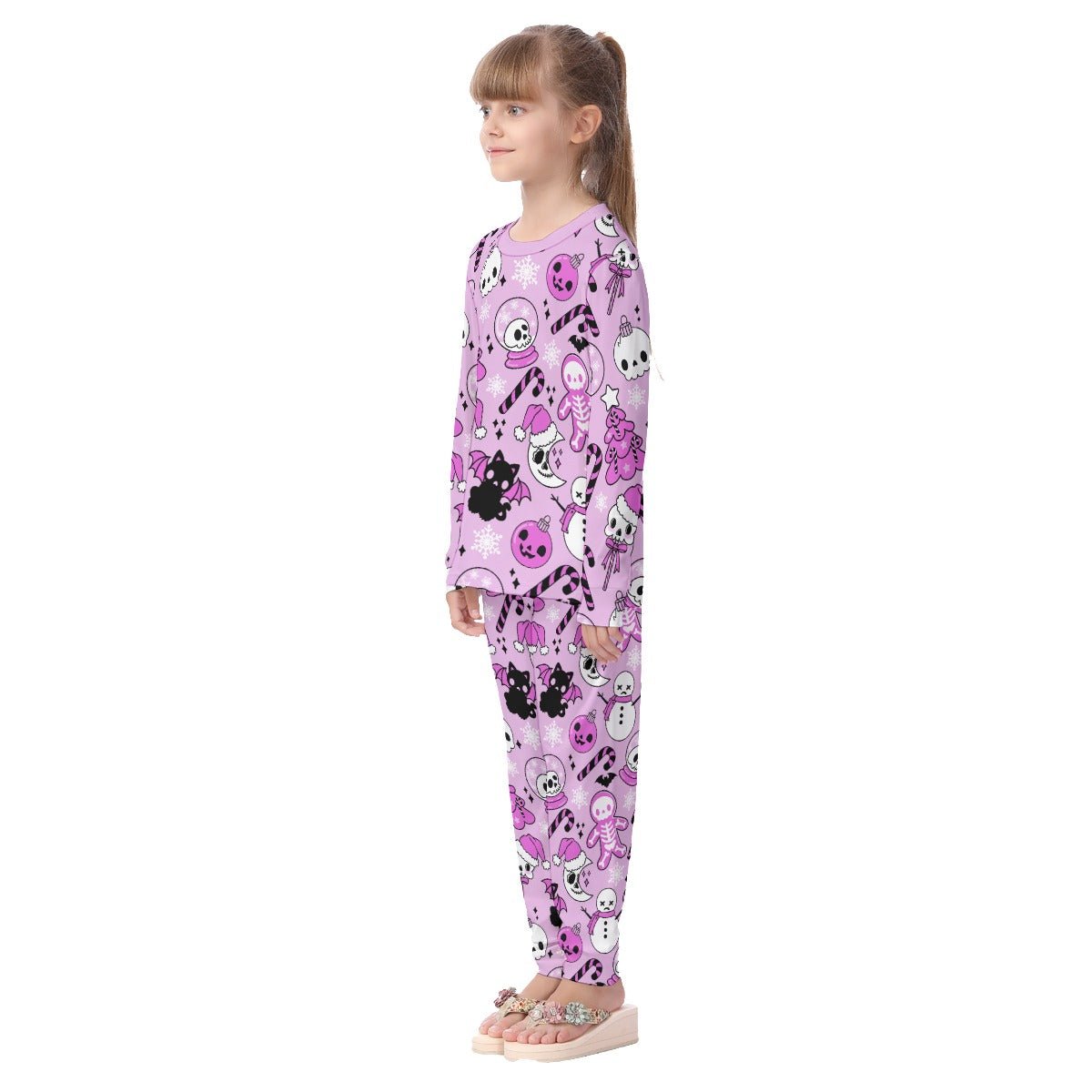 Kids Christmas Pyjama Set - Creepy Pink - Festive Style