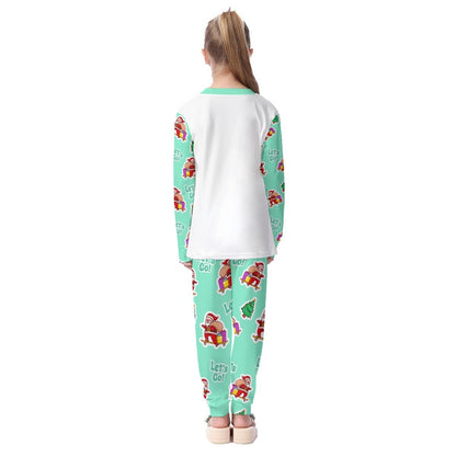 Kids Christmas Pyjama Set - Green "Let's Go" - Festive Style