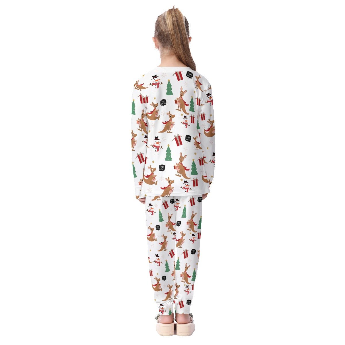 Kids Christmas Pyjama Set - Kangaroo Pattern - Festive Style