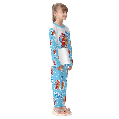 Kids Christmas Pyjama Set - LightBlue "Ho Ho" 2 - Festive Style