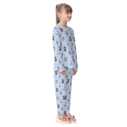 Kids Christmas Pyjama Set - Polar Blue - Festive Style