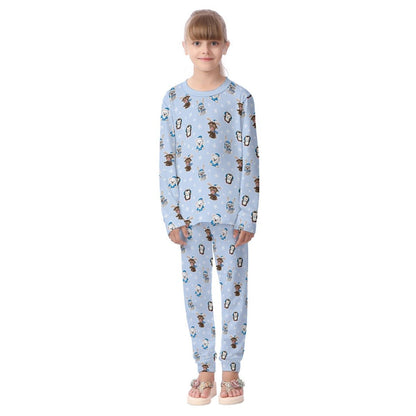 Kids Christmas Pyjama Set - Polar Blue - Festive Style