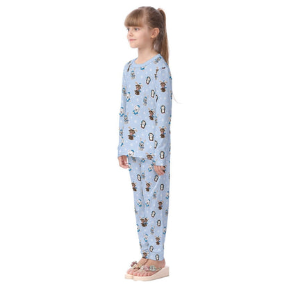 Kids Christmas Pyjama Set - Polar Blue - Festive Style