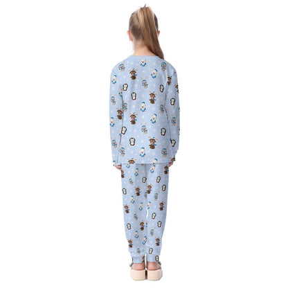 Kids Christmas Pyjama Set - Polar Blue - Festive Style