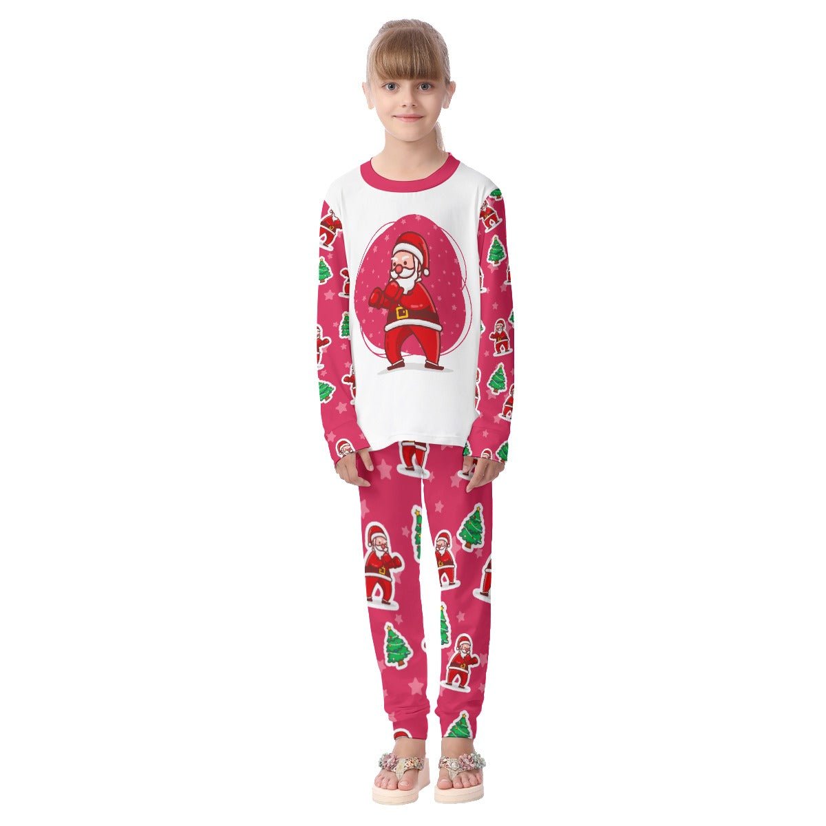 Kids Christmas Pyjama Set - Red Santa Boxing - Festive Style