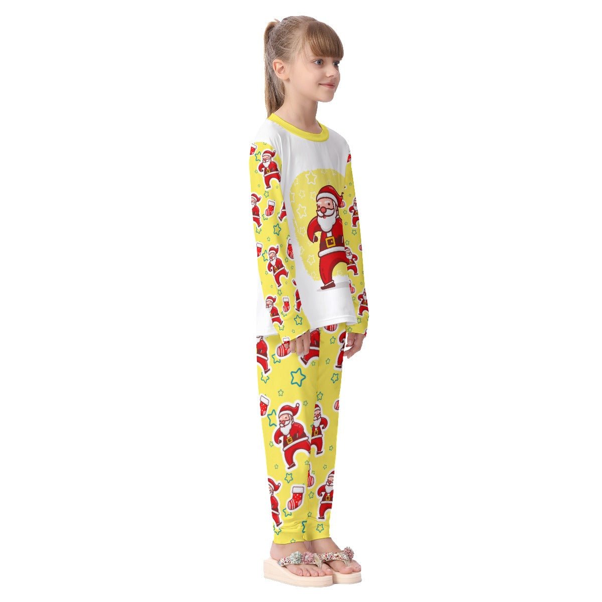 Kids Christmas Pyjama Set - Santa and Stars - Festive Style