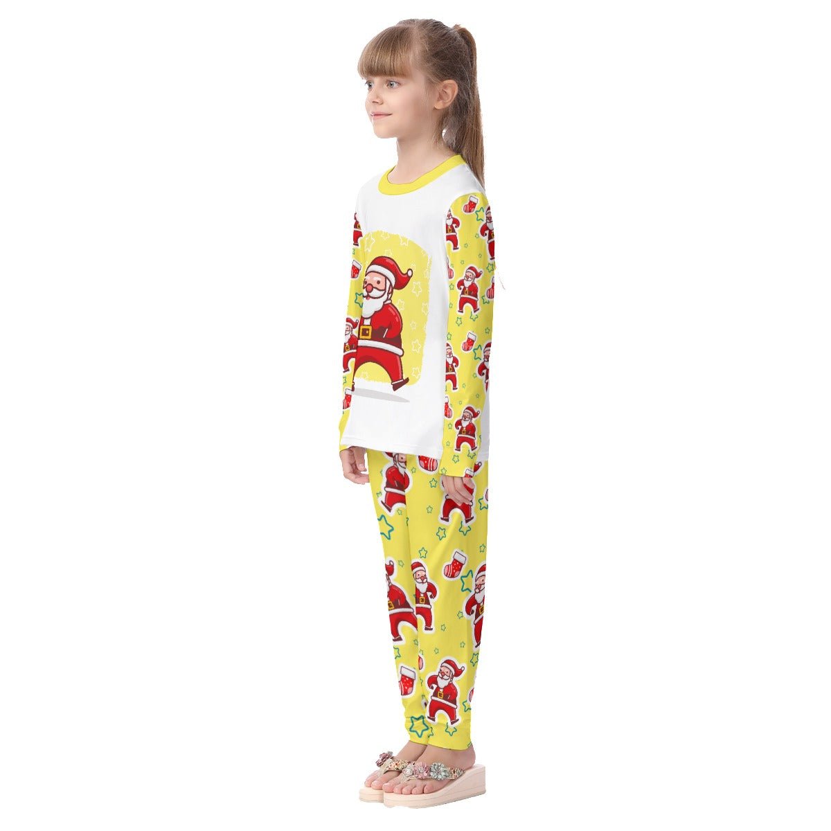 Kids Christmas Pyjama Set - Santa and Stars - Festive Style