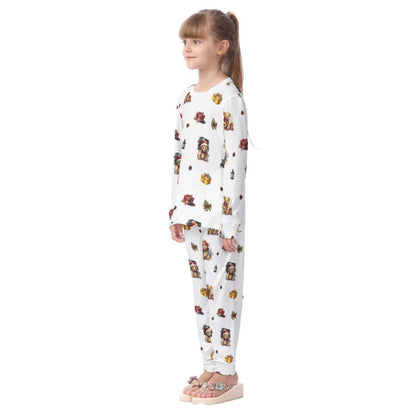 Kid's Christmas Pyjamas - Watercolour Teddies - Festive Style