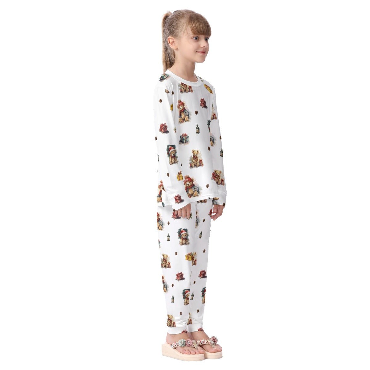 Kid's Christmas Pyjamas - Watercolour Teddies - Festive Style