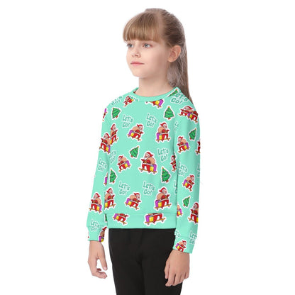 Kid's Christmas Sweater - Green "Let's Go" - Festive Style