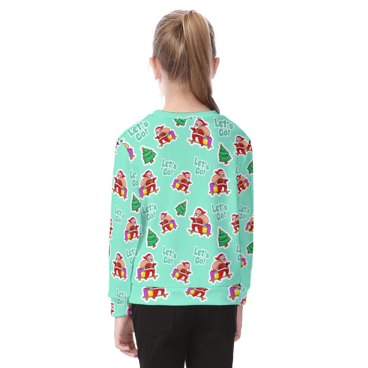 Kid's Christmas Sweater - Green "Let's Go" - Festive Style