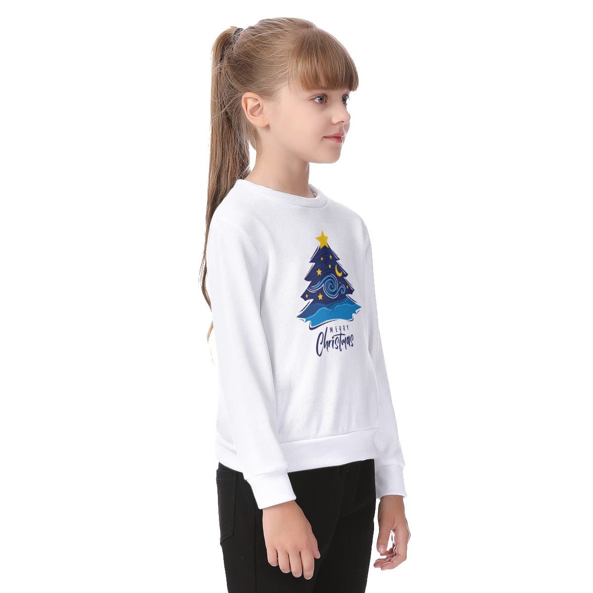 Kid's Christmas Sweater - Merry Christmas - Blue Tree - Festive Style