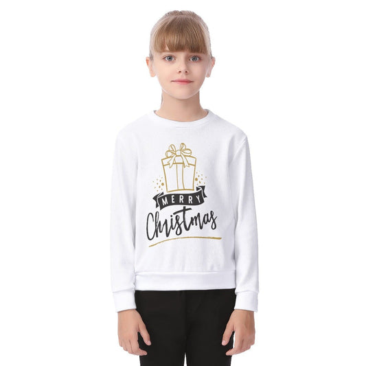 Kid's Christmas Sweater - Merry Christmas - Gold Present - Festive Style