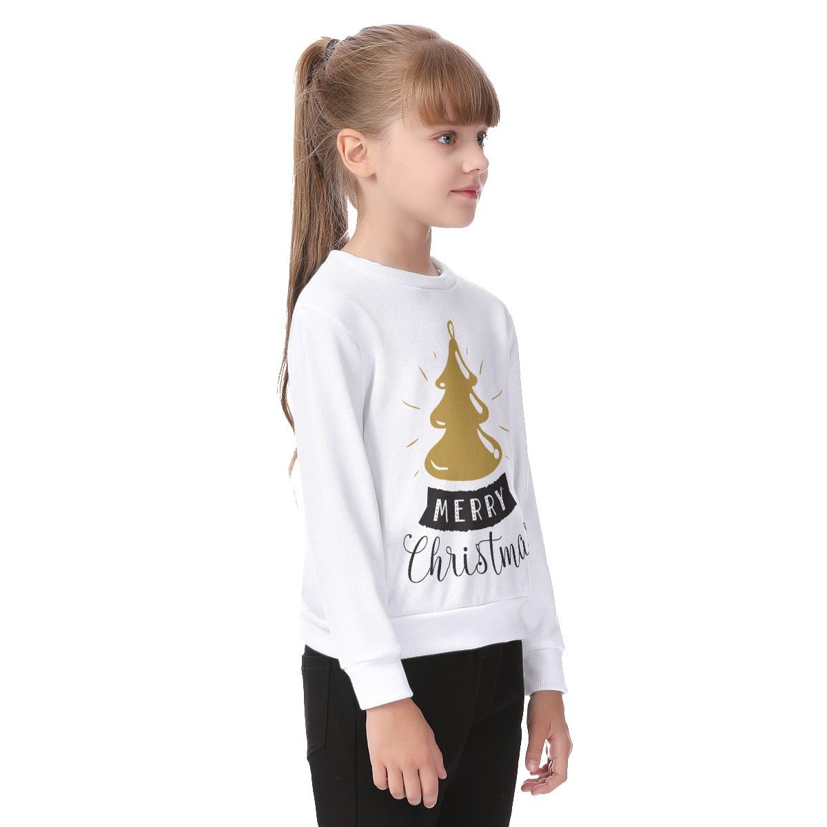 Kid's Christmas Sweater - Merry Christmas - Gold Tree - Festive Style