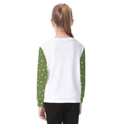 Kid's Christmas Sweater - Merry Christmas - Green Sleeves - Festive Style