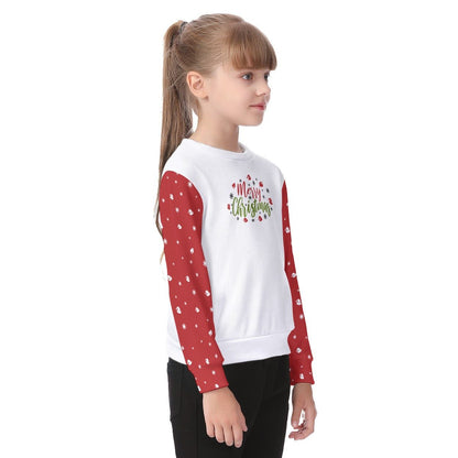 Kid's Christmas Sweater - Merry Christmas - Red Sleeves - Festive Style