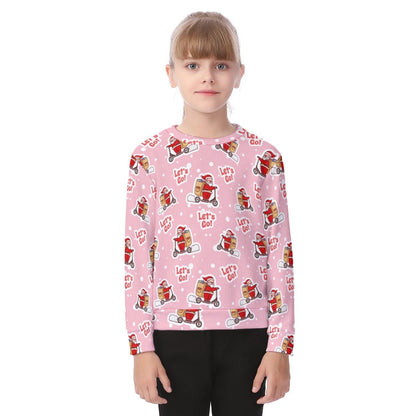 Kid's Christmas Sweater - Pink "Let's Go" - Festive Style