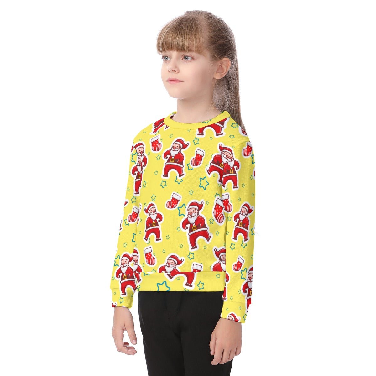 Kid's Christmas Sweater - Santa and Stars - Festive Style