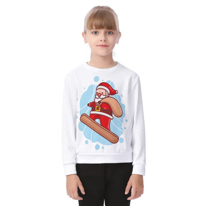 Kid's Christmas Sweater - Santa Snowboarder - Festive Style